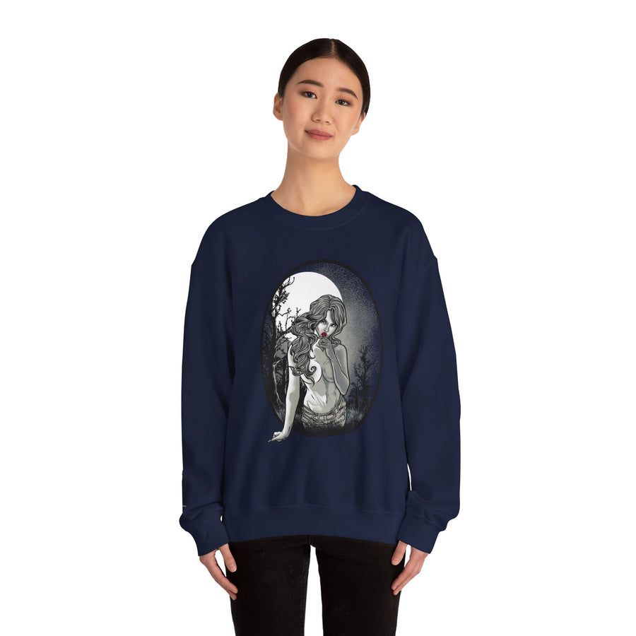 Gothic Art Sweatshirt, Cozy Unisex Crewneck, Dark Aesthetic Clothing, Unique Gifts for Her, Halloween Fashion, Casual Layering