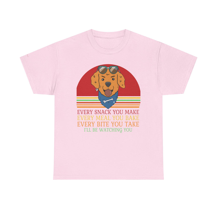 Watchful Dog Snack Lover Tee, Cute Pet Shirt Gift, Animal Lover Humor T-Shirt, Dog Mom Apparel, Funny Gift for Dog Owners