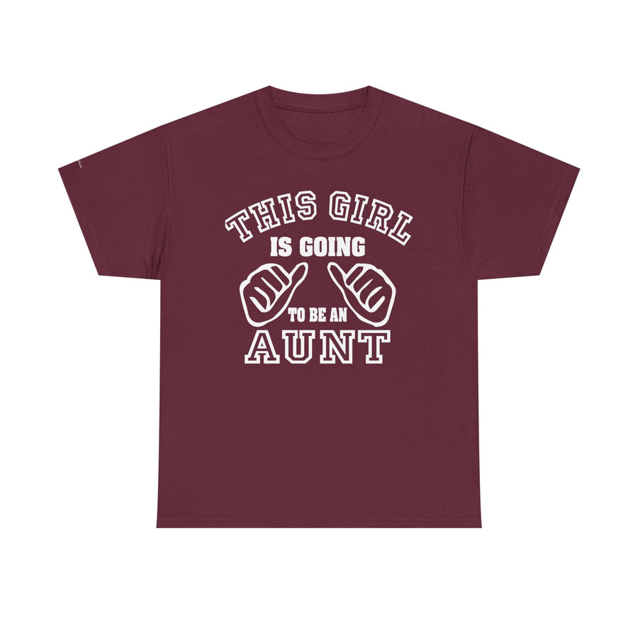 Aunt Announcement Unisex Heavy Cotton Tee, Pregnancy Reveal Shirt, Gift for New Aunts, Baby Shower Gift, Family Gathering Tee