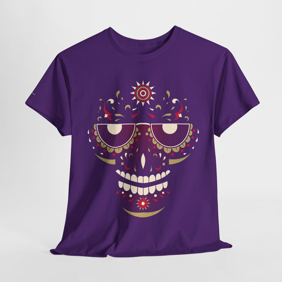 Sugar Skull Graphic Tee, Unisex T-Shirt for Day of the Dead, Halloween, Festive Casual Wear, Unique Gift Idea