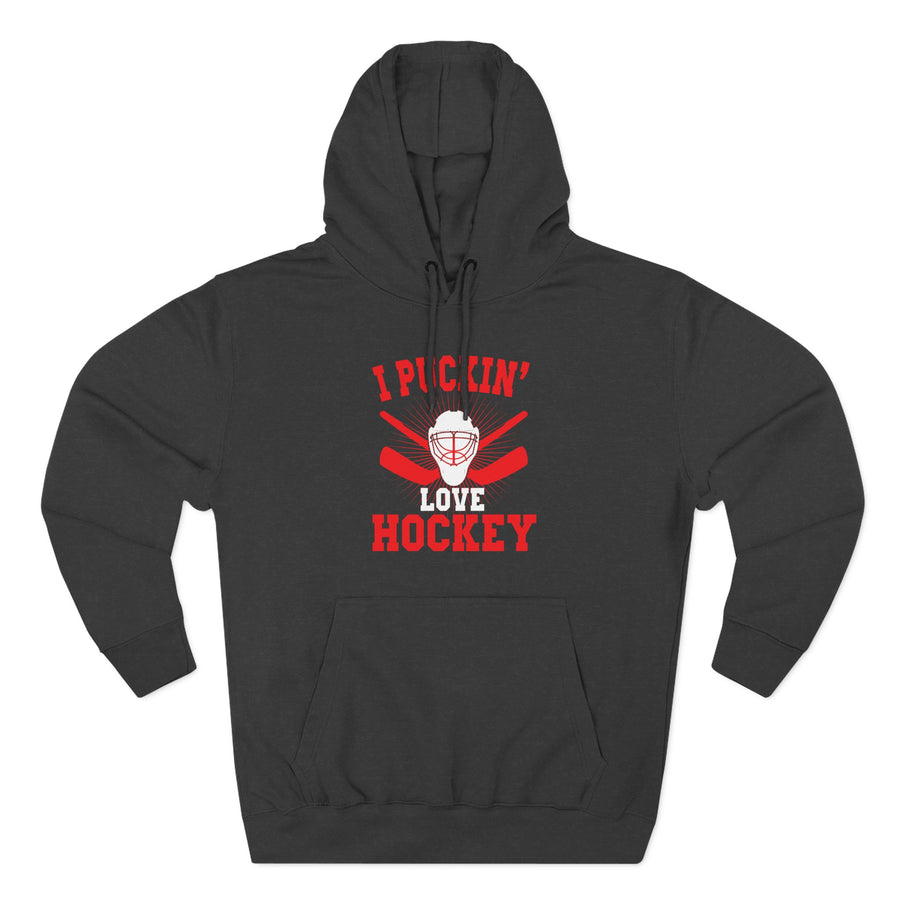I Pickin' Love Hockey Hoodie | Cozy Sports Fleece Sweatshirt | Perfect for Hockey Fans, Game Day, Gifts, Winter Wear, Sports Apparel