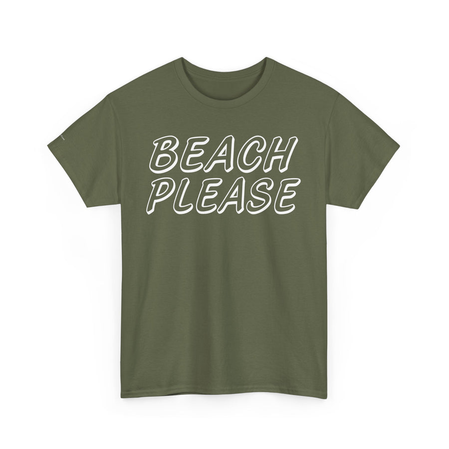 Beach Please Unisex Heavy Cotton Tee | Summer Vibes, Casual Wear, Vacation Essentials, Gift for Beach Lovers, Trendy Summer Shirt