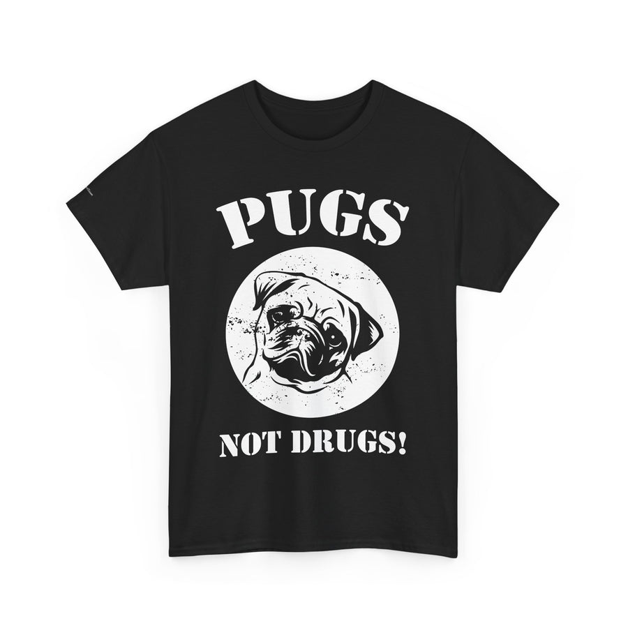 Pugs Not Drugs Unisex Heavy Cotton Tee | Funny Dog Lovers T-Shirt, Gift for Pet Owners, Casual Wear, Dog-Themed Apparel, Pug Enthusiast Top