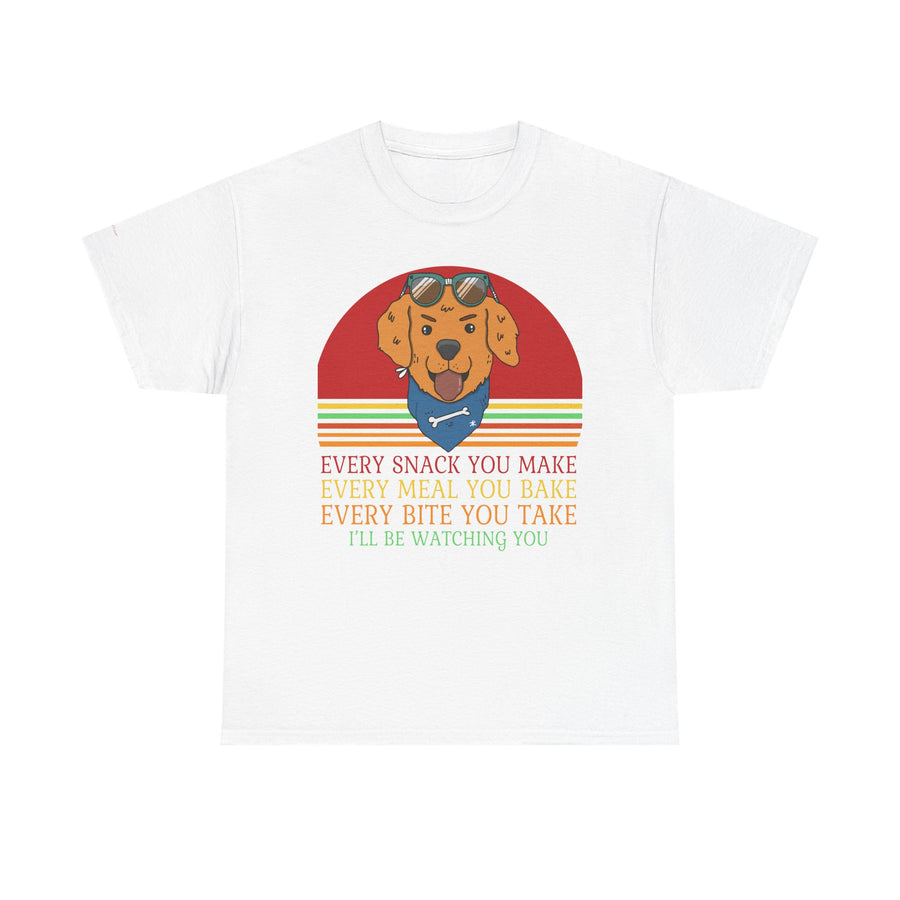 Watchful Dog Snack Lover Tee, Cute Pet Shirt Gift, Animal Lover Humor T-Shirt, Dog Mom Apparel, Funny Gift for Dog Owners