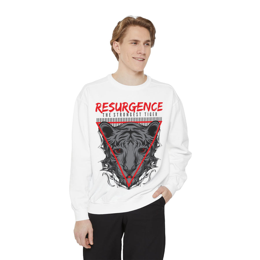 Resurgence Tiger Sweatshirt, Unisex Graphic Hoodie, Trendy Streetwear, Animal Lover Gift, Cozy Fashion for Fall, Statement Apparel
