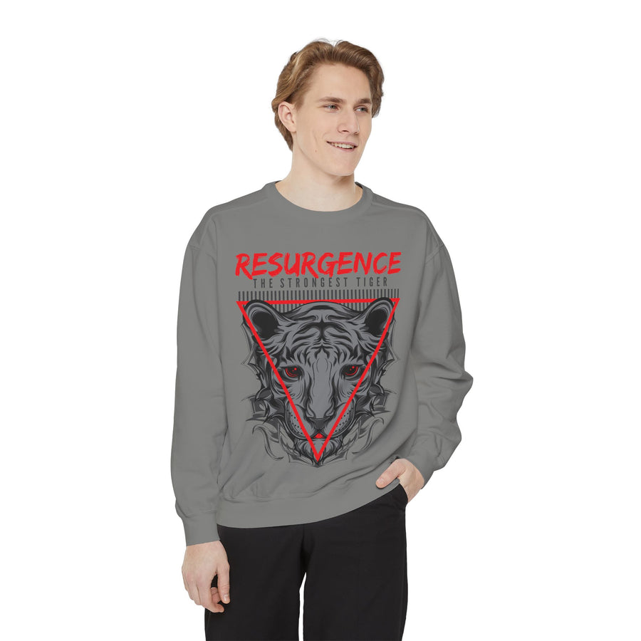 Resurgence Tiger Sweatshirt, Unisex Graphic Hoodie, Trendy Streetwear, Animal Lover Gift, Cozy Fashion for Fall, Statement Apparel