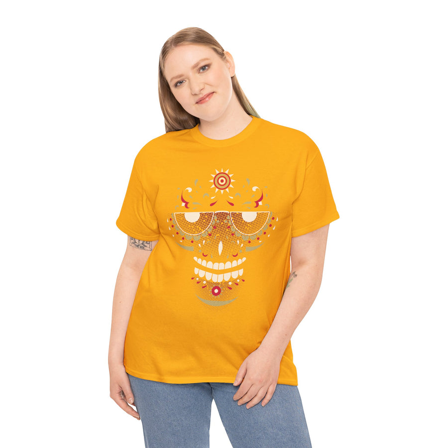 Sugar Skull Graphic Tee, Unisex T-Shirt for Day of the Dead, Halloween, Festive Casual Wear, Unique Gift Idea