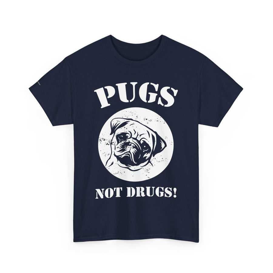 Pugs Not Drugs Unisex Heavy Cotton Tee | Funny Dog Lovers T-Shirt, Gift for Pet Owners, Casual Wear, Dog-Themed Apparel, Pug Enthusiast Top