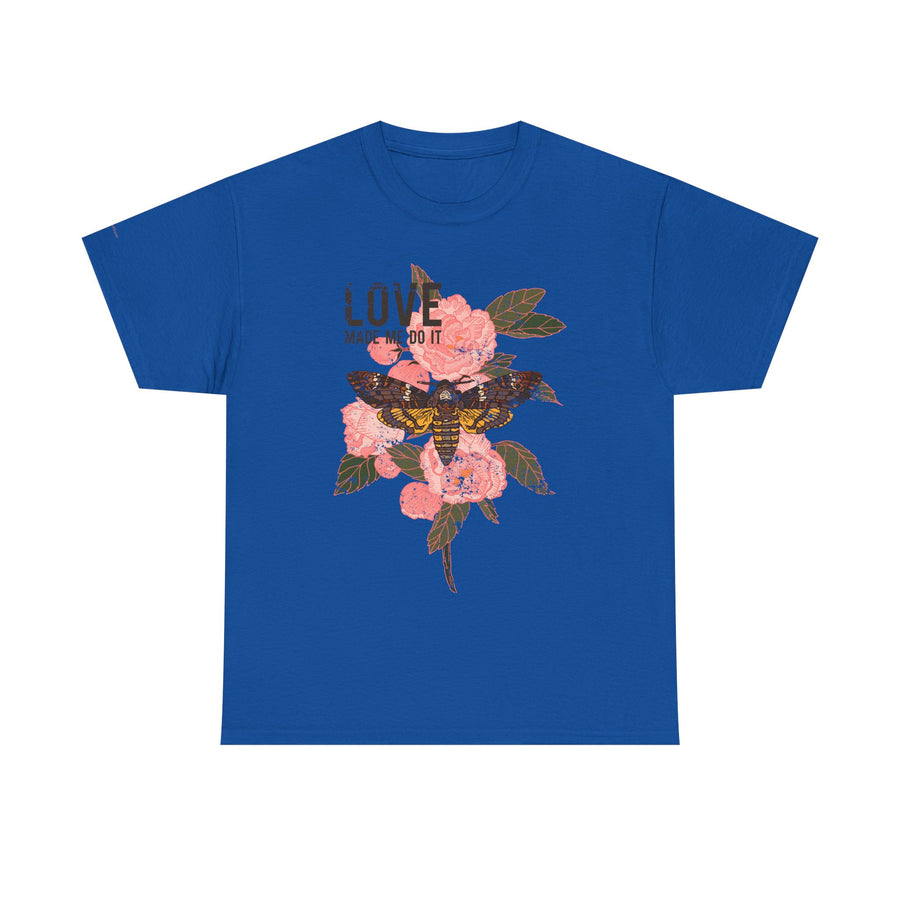 Unisex Heavy Cotton Tee, Floral Love Shirt, Casual Graphic Tee, Gift for Her, Summer Top, Trendy Apparel