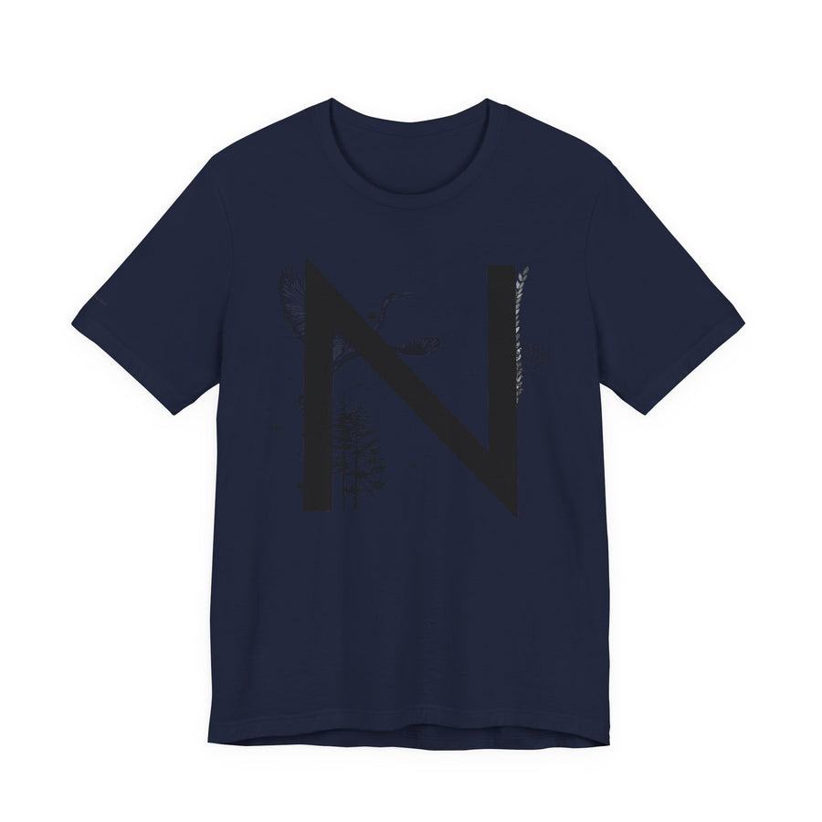 Nature-Inspired Initial Tee, Unisex T-Shirt for Nature Lovers, Personalized Gift, Graphic Tee for Casual Wear, Eco-Friendly Apparel