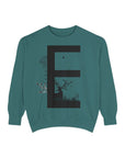 Nature-Inspired Unisex Sweatshirt with Bold Letter Design, Cozy Gift, Eco-Friendly Apparel, Perfect for Casual Wear, Letter E Sweatshirt