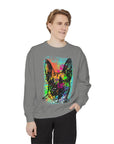 Vibrant Dog Art Sweatshirt, Animal Lover Gift, Cozy Casual Wear, Unisex Fashion, Colorful Pet Sweatshirt, Perfect for Dog Owners
