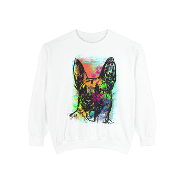Vibrant Dog Art Sweatshirt, Animal Lover Gift, Cozy Casual Wear, Unisex Fashion, Colorful Pet Sweatshirt, Perfect for Dog Owners