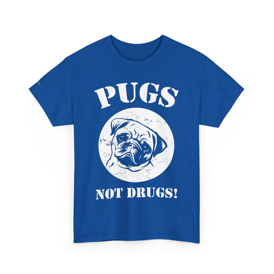 Pugs Not Drugs Unisex Heavy Cotton Tee | Funny Dog Lovers T-Shirt, Gift for Pet Owners, Casual Wear, Dog-Themed Apparel, Pug Enthusiast Top