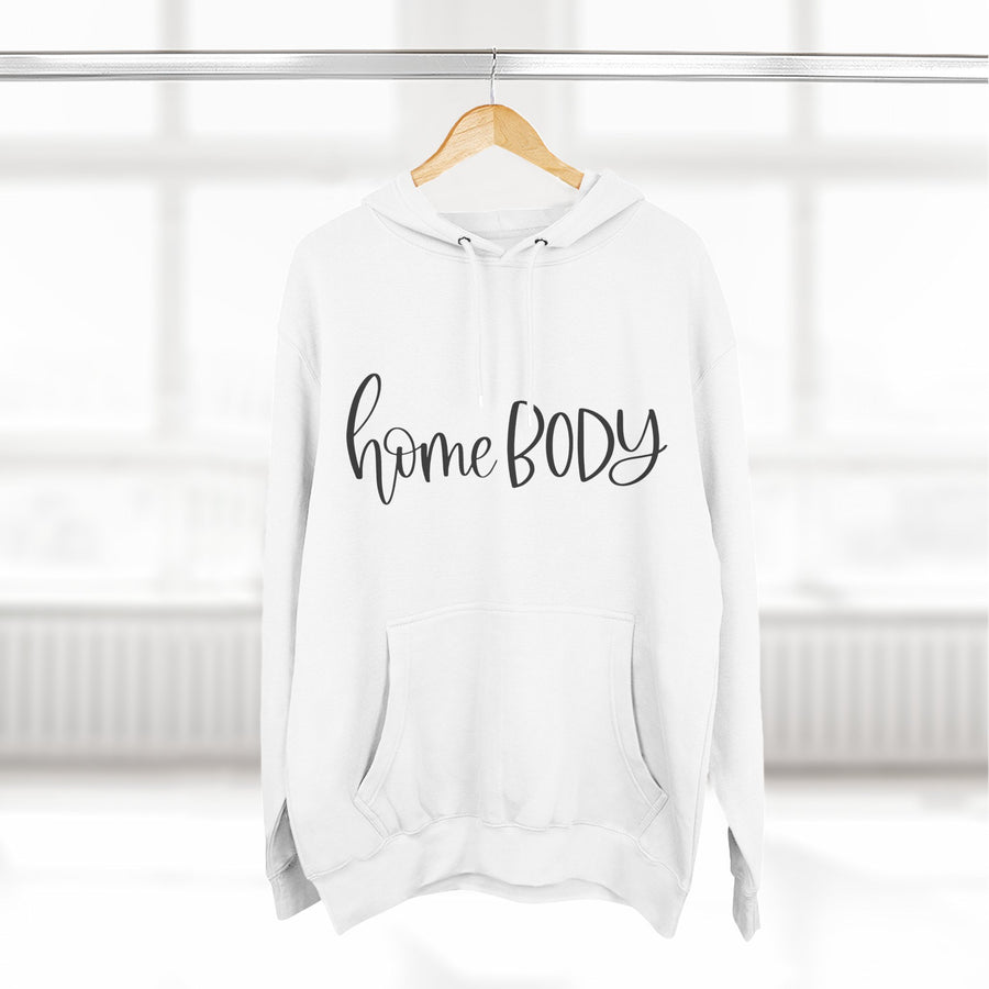 Home Body Fleece Hoodie, Cozy Sweatshirt Gift, Relaxed Casual Wear, Perfect for Lounging, Great for Homebodies