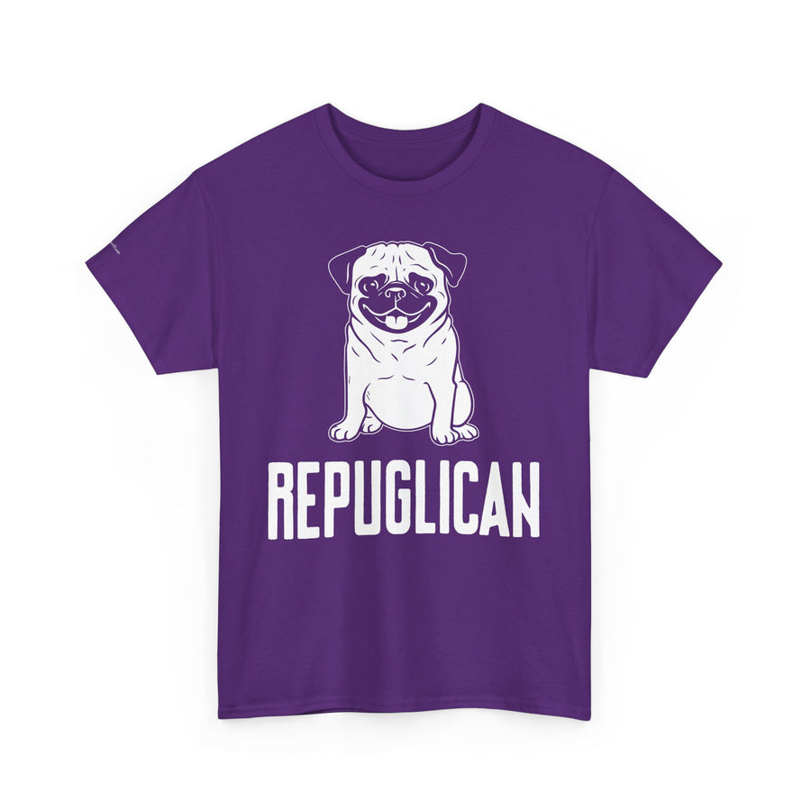 Funny Pug Republican Tee, Unisex Cotton Shirt, Gift for Dog Lovers, Animal Humor Apparel, Perfect for Parties, Casual Wear