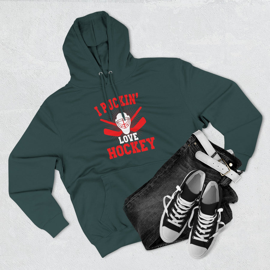 I Pickin' Love Hockey Hoodie | Cozy Sports Fleece Sweatshirt | Perfect for Hockey Fans, Game Day, Gifts, Winter Wear, Sports Apparel