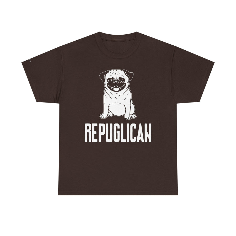 Funny Pug Republican Tee, Unisex Cotton Shirt, Gift for Dog Lovers, Animal Humor Apparel, Perfect for Parties, Casual Wear