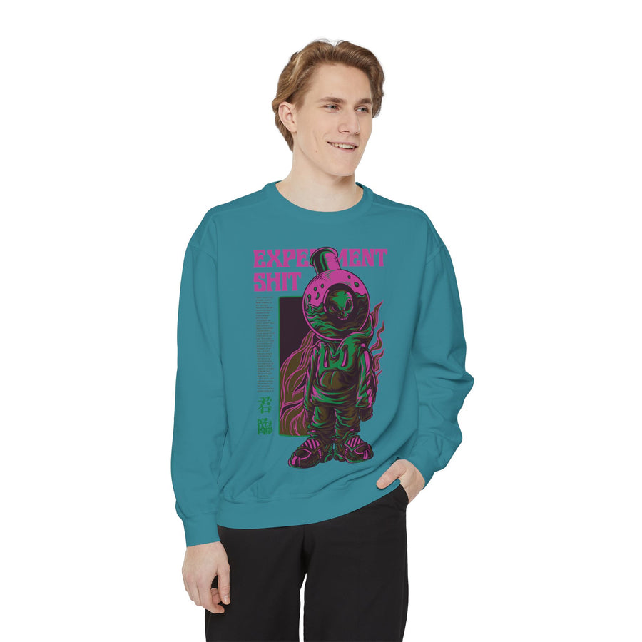 Garment-Dyed Sweatshirt - Street Art Inspired, Unisex, Cool Vibe, Perfect for Casual Wear, Gift for Art Lovers, Trendy Fashion Statement