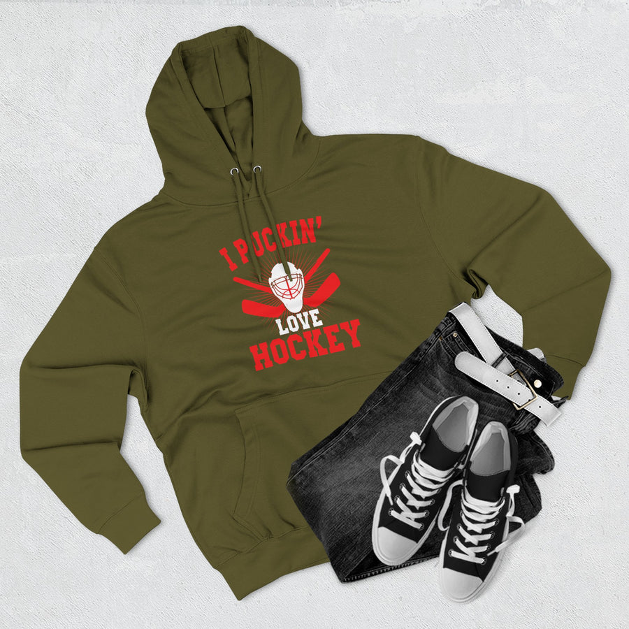 I Pickin' Love Hockey Hoodie | Cozy Sports Fleece Sweatshirt | Perfect for Hockey Fans, Game Day, Gifts, Winter Wear, Sports Apparel
