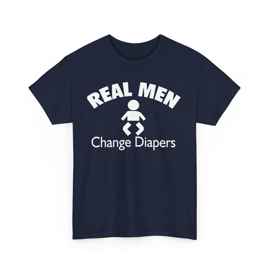 Unisex Humor Tee - 'Real Men Change Diapers'