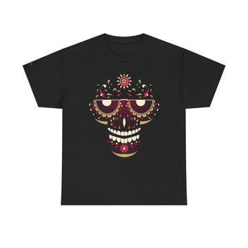 Sugar Skull Graphic Tee, Unisex T-Shirt for Day of the Dead, Halloween, Festive Casual Wear, Unique Gift Idea