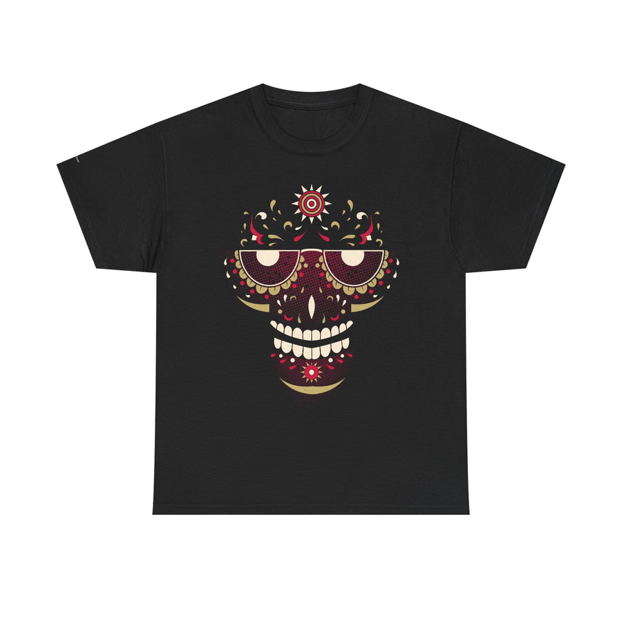 Sugar Skull Graphic Tee, Unisex T-Shirt for Day of the Dead, Halloween, Festive Casual Wear, Unique Gift Idea