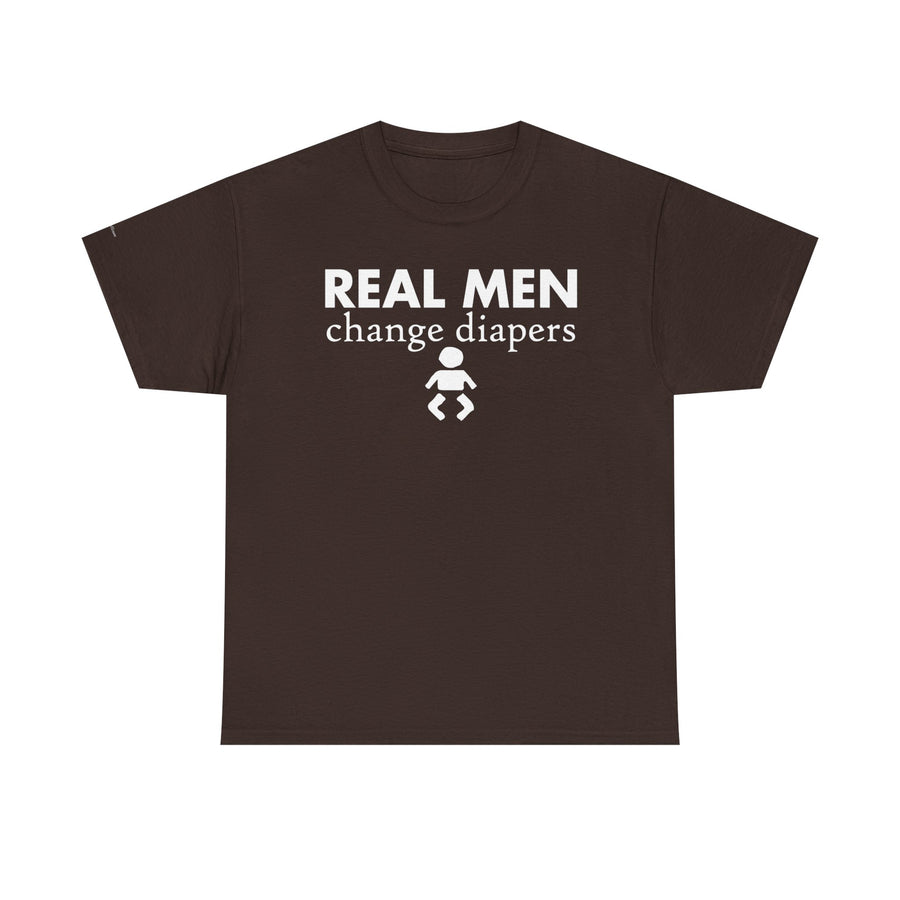 Real Men Change Diapers Unisex Heavy Cotton Tee, Funny Dad Shirt, Baby Shower Gift, Parenting Humor Tee, Father's Day Apparel