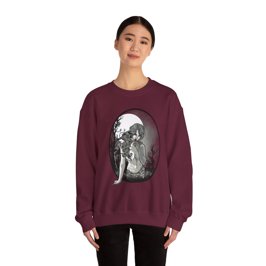 Gothic Art Sweatshirt, Cozy Unisex Crewneck, Dark Aesthetic Clothing, Unique Gifts for Her, Halloween Fashion, Casual Layering