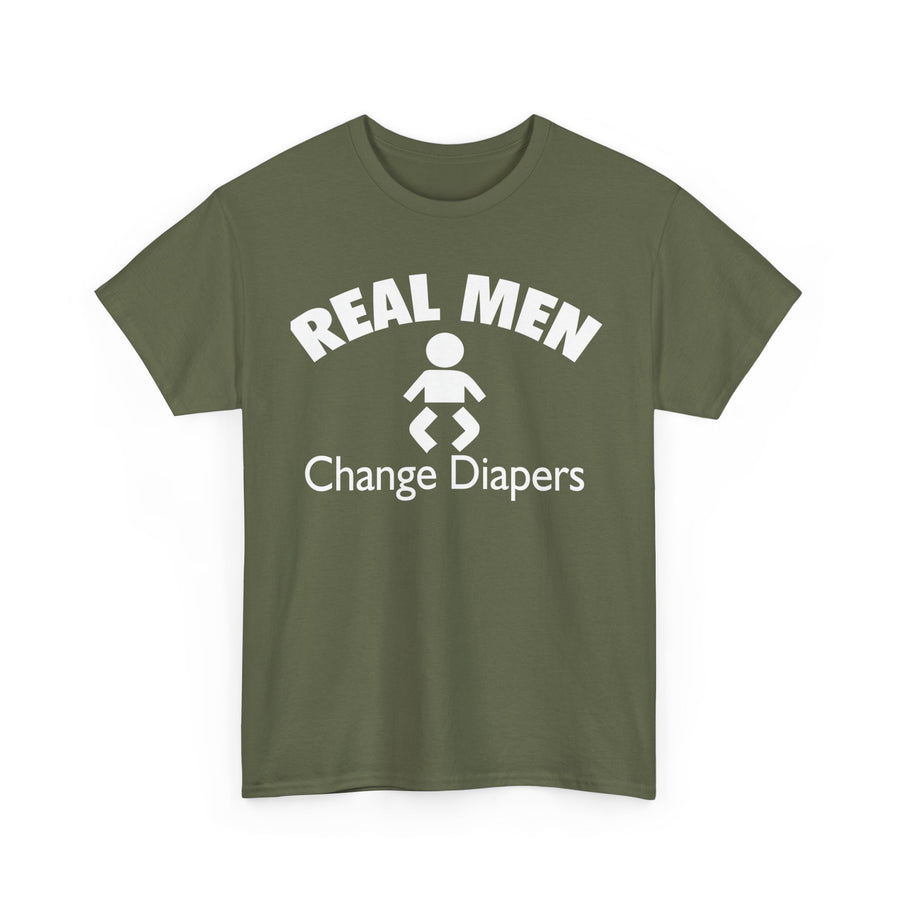 Unisex Humor Tee - 'Real Men Change Diapers'