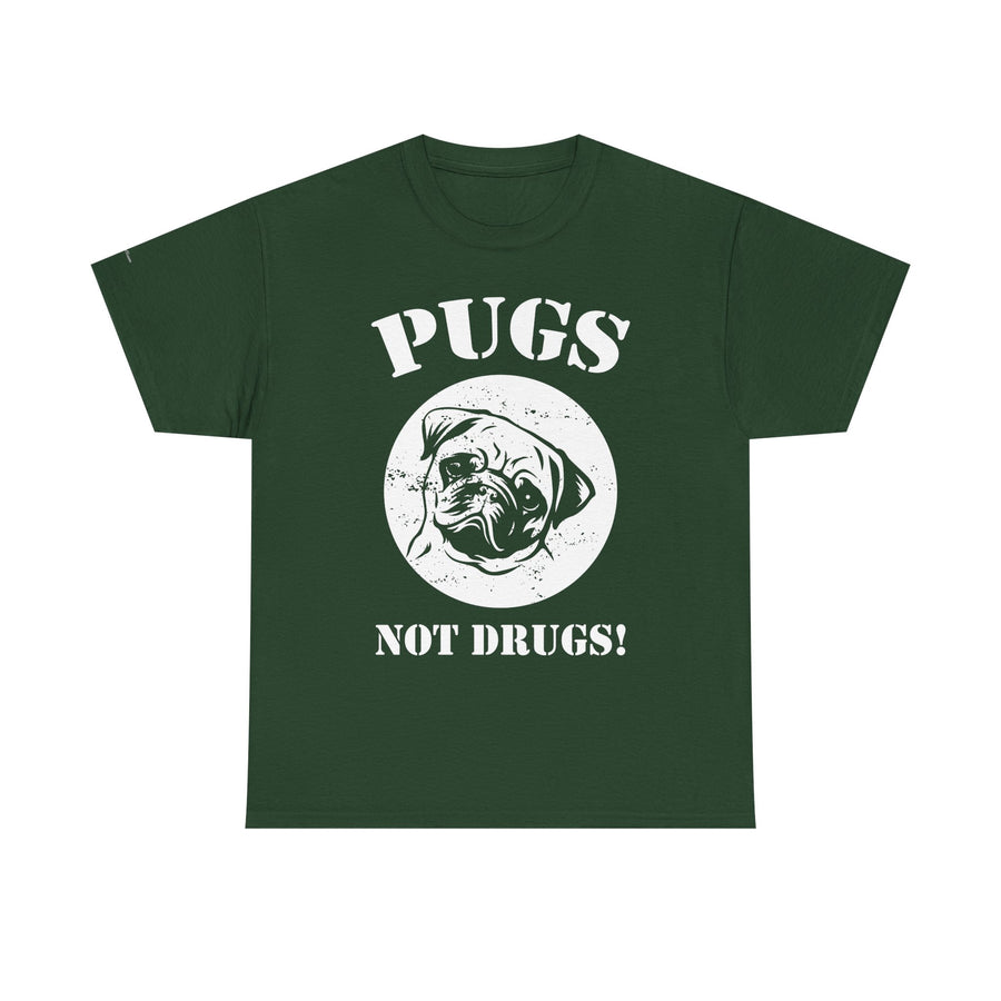 Pugs Not Drugs Unisex Heavy Cotton Tee | Funny Dog Lovers T-Shirt, Gift for Pet Owners, Casual Wear, Dog-Themed Apparel, Pug Enthusiast Top