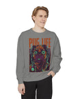 Pug Life Unisex Garment-Dyed Sweatshirt, Cute Dog Apparel, Animal Lover Gift, Cozy Sweatshirt, Pet Owner Fashion