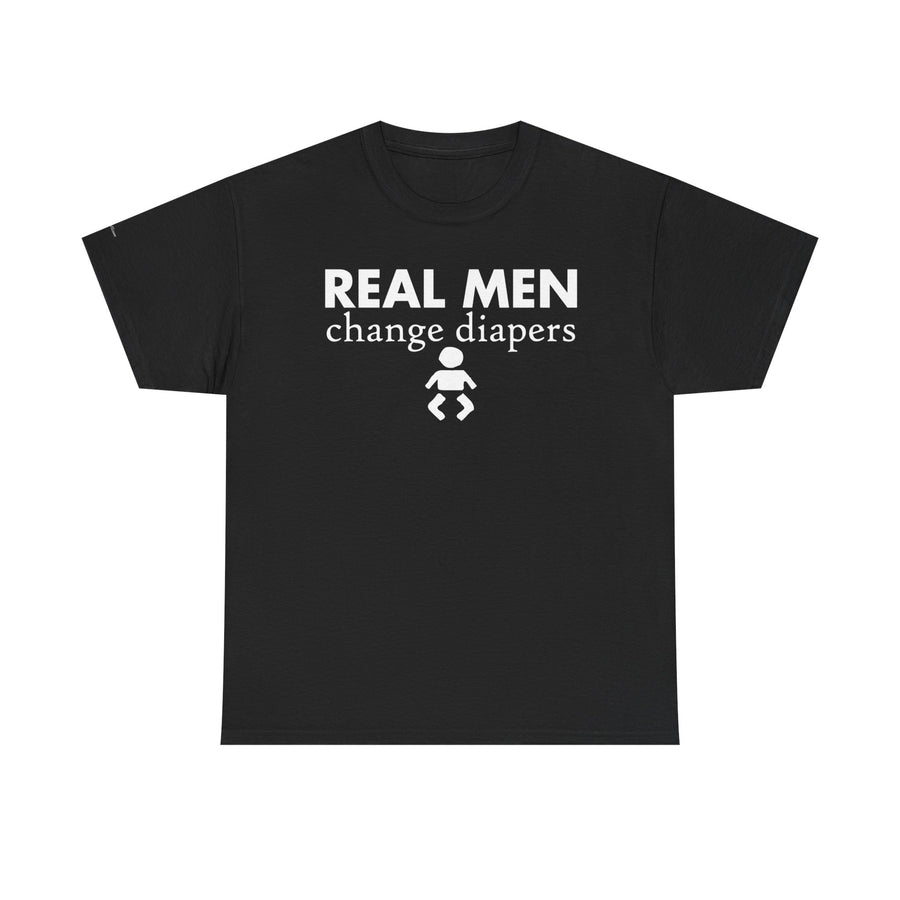 Real Men Change Diapers Unisex Heavy Cotton Tee, Funny Dad Shirt, Baby Shower Gift, Parenting Humor Tee, Father's Day Apparel