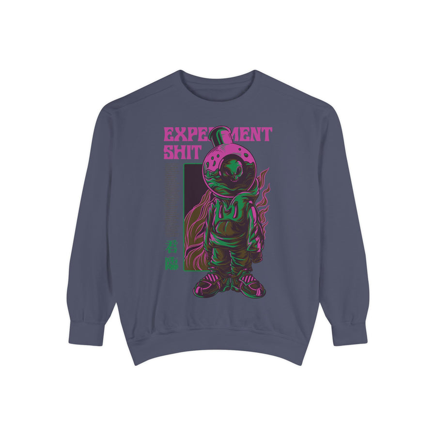 Garment-Dyed Sweatshirt - Street Art Inspired, Unisex, Cool Vibe, Perfect for Casual Wear, Gift for Art Lovers, Trendy Fashion Statement