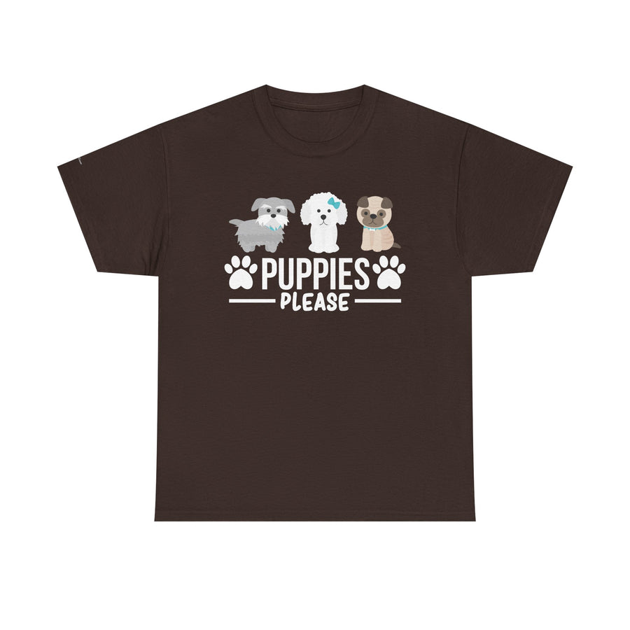Puppies Please Unisex Heavy Cotton Tee, Cute Dog Lover T-Shirt, Pet Adoption Awareness Shirt, Gift for Dog Lovers, Fun Everyday Wear
