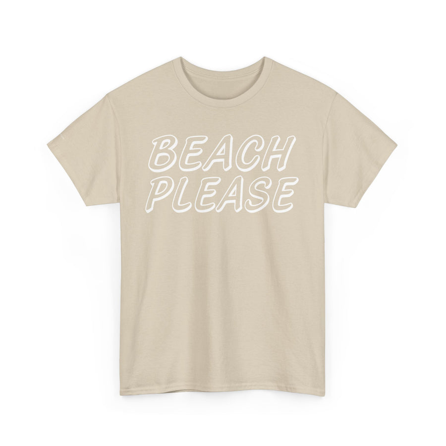 Beach Please Unisex Heavy Cotton Tee | Summer Vibes, Casual Wear, Vacation Essentials, Gift for Beach Lovers, Trendy Summer Shirt