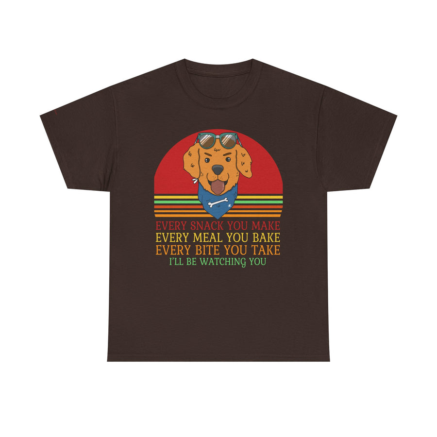 Watchful Dog Snack Lover Tee, Cute Pet Shirt Gift, Animal Lover Humor T-Shirt, Dog Mom Apparel, Funny Gift for Dog Owners
