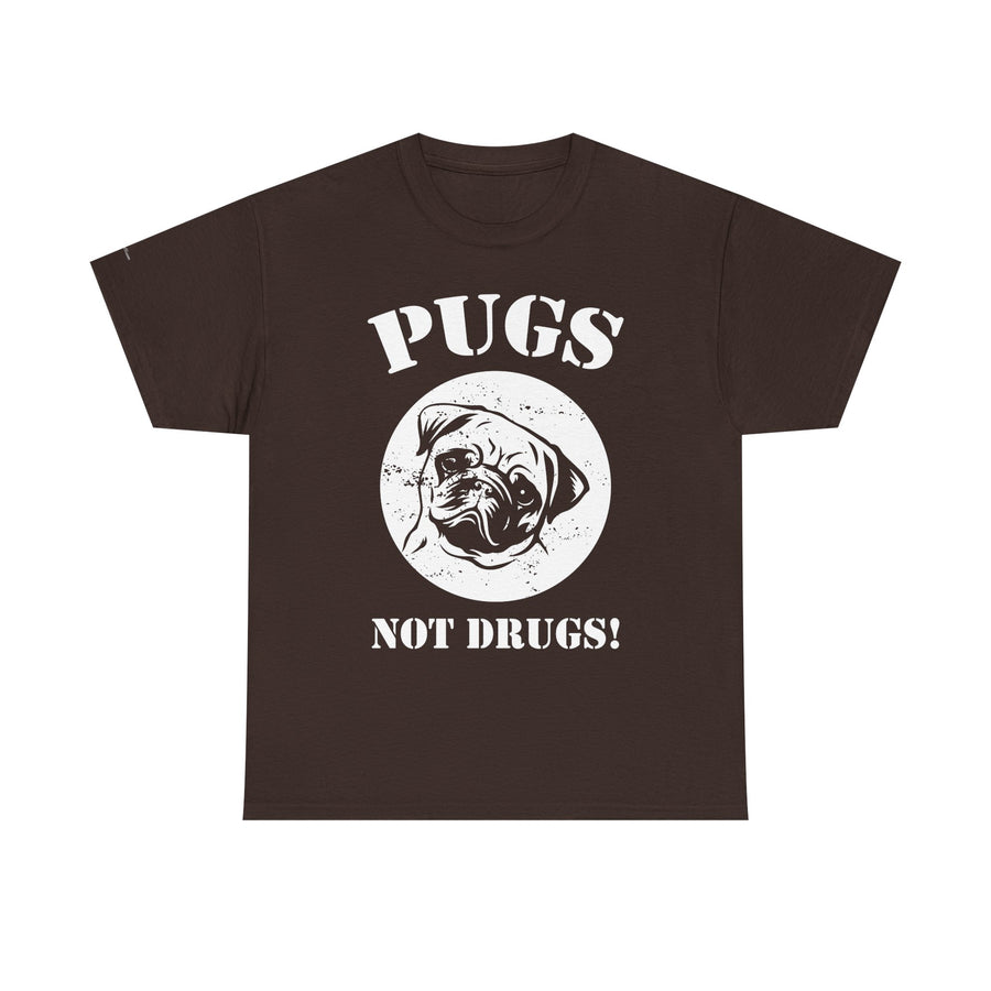 Pugs Not Drugs Unisex Heavy Cotton Tee | Funny Dog Lovers T-Shirt, Gift for Pet Owners, Casual Wear, Dog-Themed Apparel, Pug Enthusiast Top