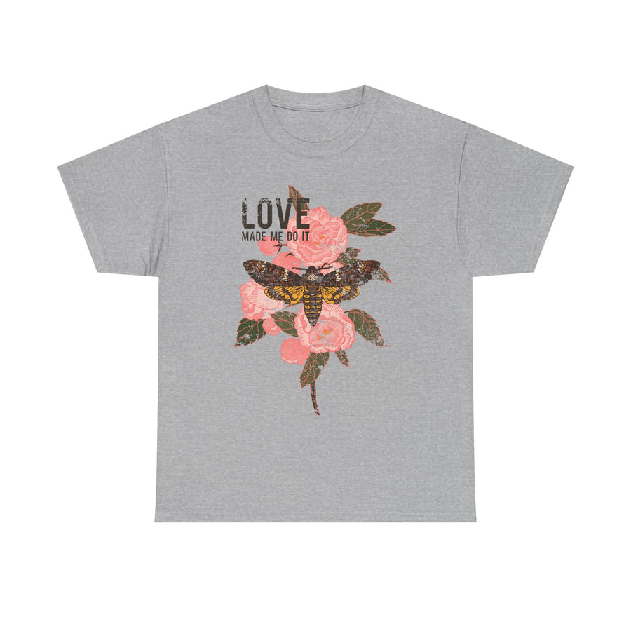 Unisex Heavy Cotton Tee, Floral Love Shirt, Casual Graphic Tee, Gift for Her, Summer Top, Trendy Apparel