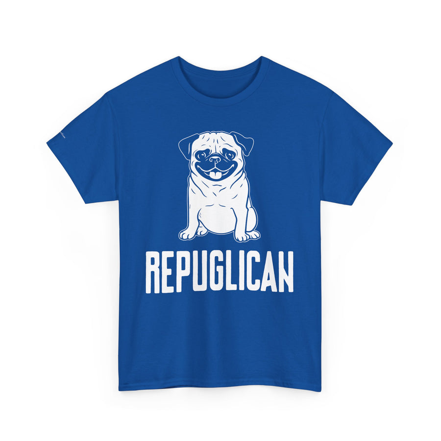 Funny Pug Republican Tee, Unisex Cotton Shirt, Gift for Dog Lovers, Animal Humor Apparel, Perfect for Parties, Casual Wear