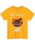 Retro Dog Lover Tee, Unisex Cotton T-Shirt, Gift for Dog Owners, Vintage Style Pet Apparel, Outdoor Adventure Shirt