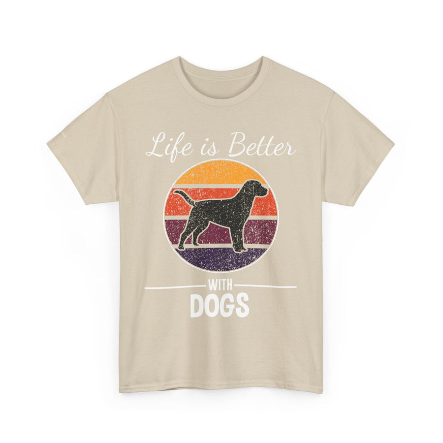 Retro Dog Lover Tee, Unisex Cotton T-Shirt, Gift for Dog Owners, Vintage Style Pet Apparel, Outdoor Adventure Shirt