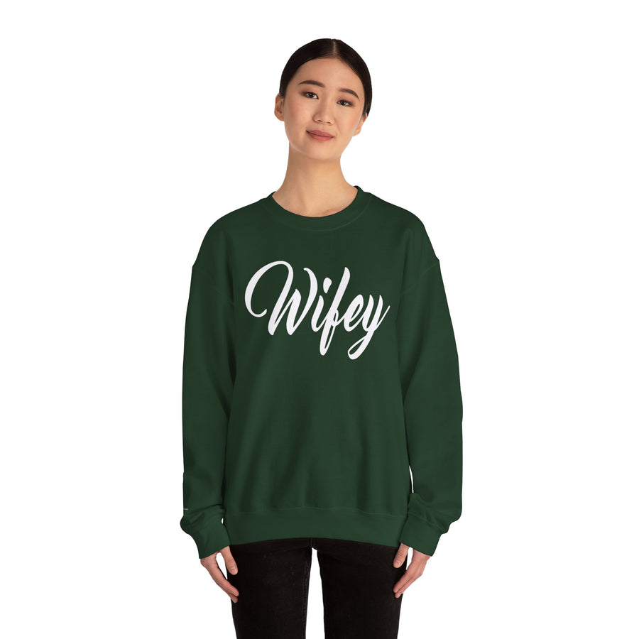 Wifey Sweatshirt, Cozy Crewneck for Newlyweds, Wedding Gift, Bride Appreciation, Casual Loungewear, Gift for Her