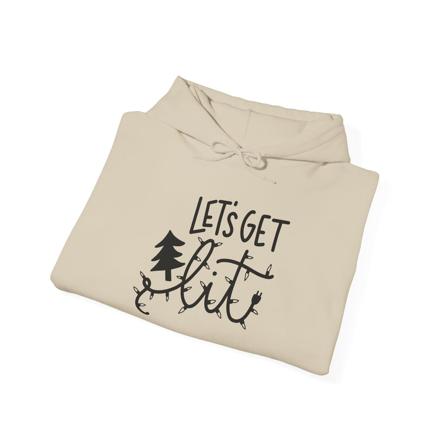 Unisex Hooded Sweatshirt - "Let's Get Lit" for Cozy Winter Nights, Perfect for Holiday Gatherings, Parties, Gifts, and Everyday Wear