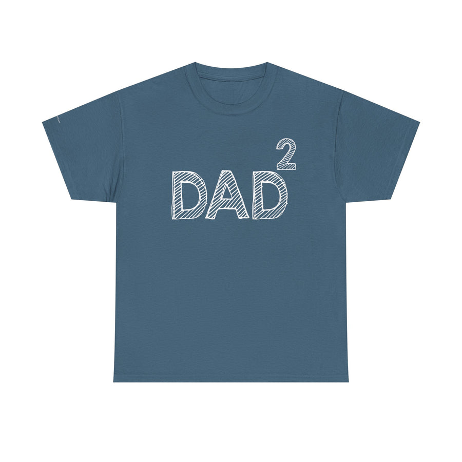 Dad Squared Unisex Heavy Cotton Tee - Perfect Gift for Father's Day, Birthdays, Dads, Black T-Shirt, Comfortable Casual Wear