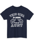 Aunt Announcement Unisex Heavy Cotton Tee, Pregnancy Reveal Shirt, Gift for New Aunts, Baby Shower Gift, Family Gathering Tee