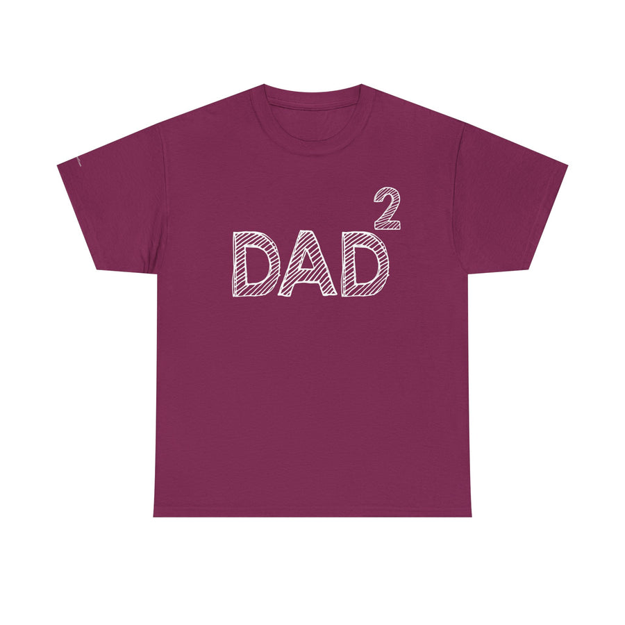 Dad Squared Unisex Heavy Cotton Tee - Perfect Gift for Father's Day, Birthdays, Dads, Black T-Shirt, Comfortable Casual Wear