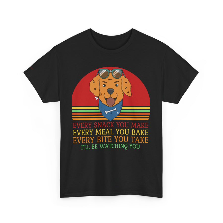Watchful Dog Snack Lover Tee, Cute Pet Shirt Gift, Animal Lover Humor T-Shirt, Dog Mom Apparel, Funny Gift for Dog Owners