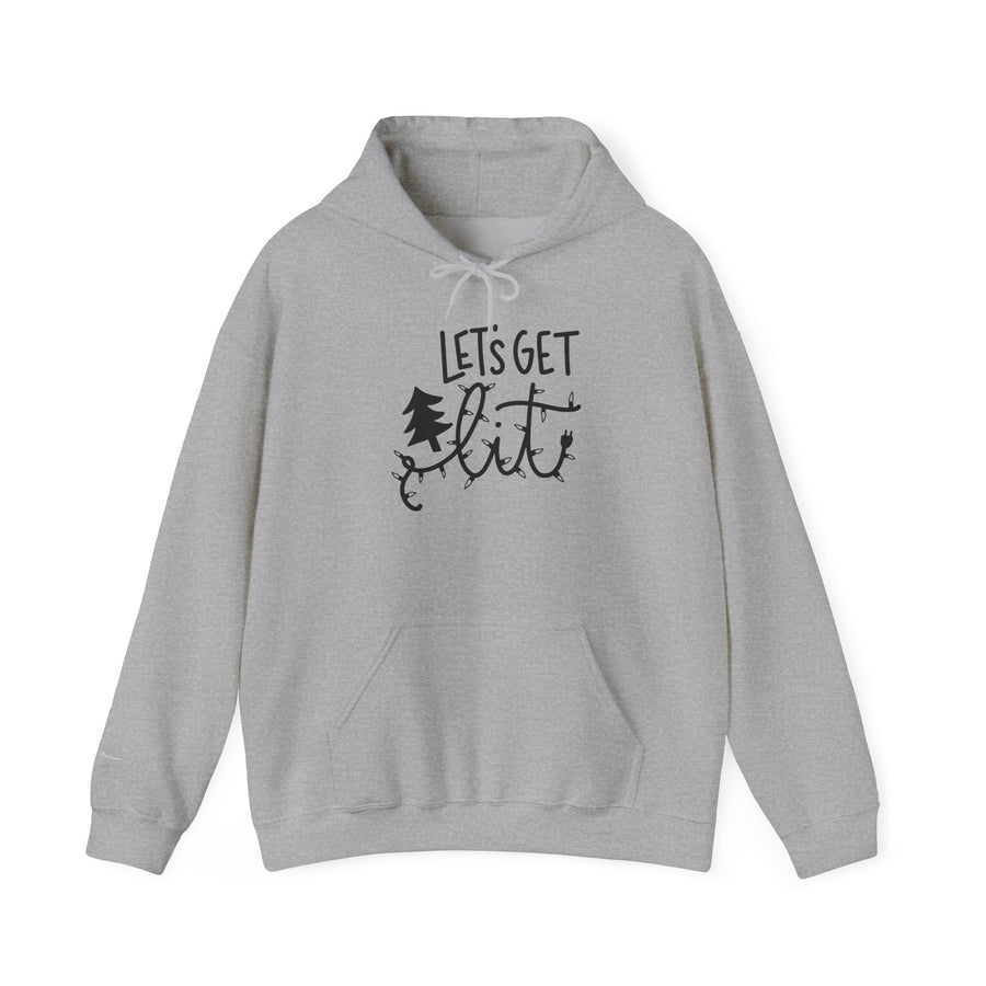 Unisex Hooded Sweatshirt - "Let's Get Lit" for Cozy Winter Nights, Perfect for Holiday Gatherings, Parties, Gifts, and Everyday Wear