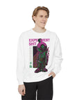 Garment-Dyed Sweatshirt - Street Art Inspired, Unisex, Cool Vibe, Perfect for Casual Wear, Gift for Art Lovers, Trendy Fashion Statement
